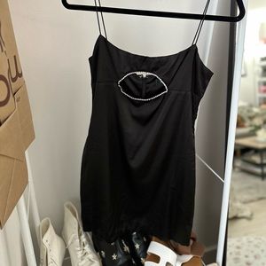 White Fox Black Mini Dress